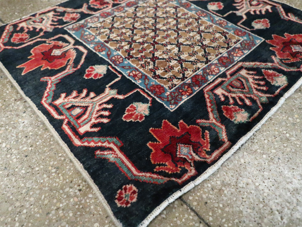 Vintage Persian Serab Square Throw Rug, No.27928 - Galerie Shabab