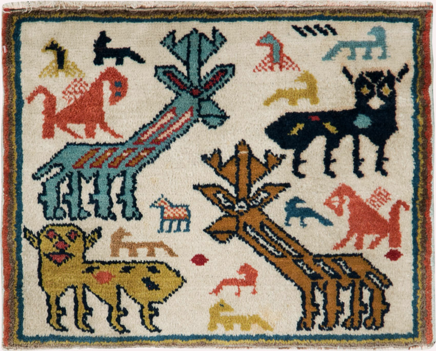 Vintage Turkish Anatolian Pictorial Rug, No.27940 - Galerie Shabab
