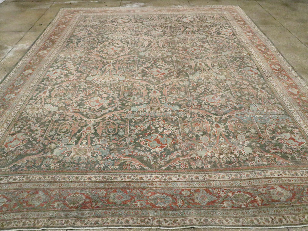 Vintage Persian Mahal Room Size Carpet, No.27942 - Galerie Shabab