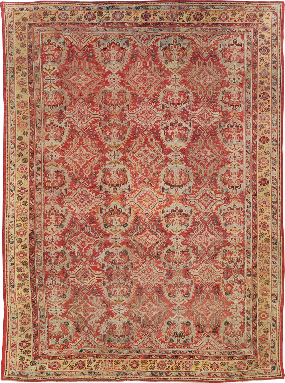 Antique Turkish Oushak Large Room Size Carpet, No.27944 - Galerie Shabab