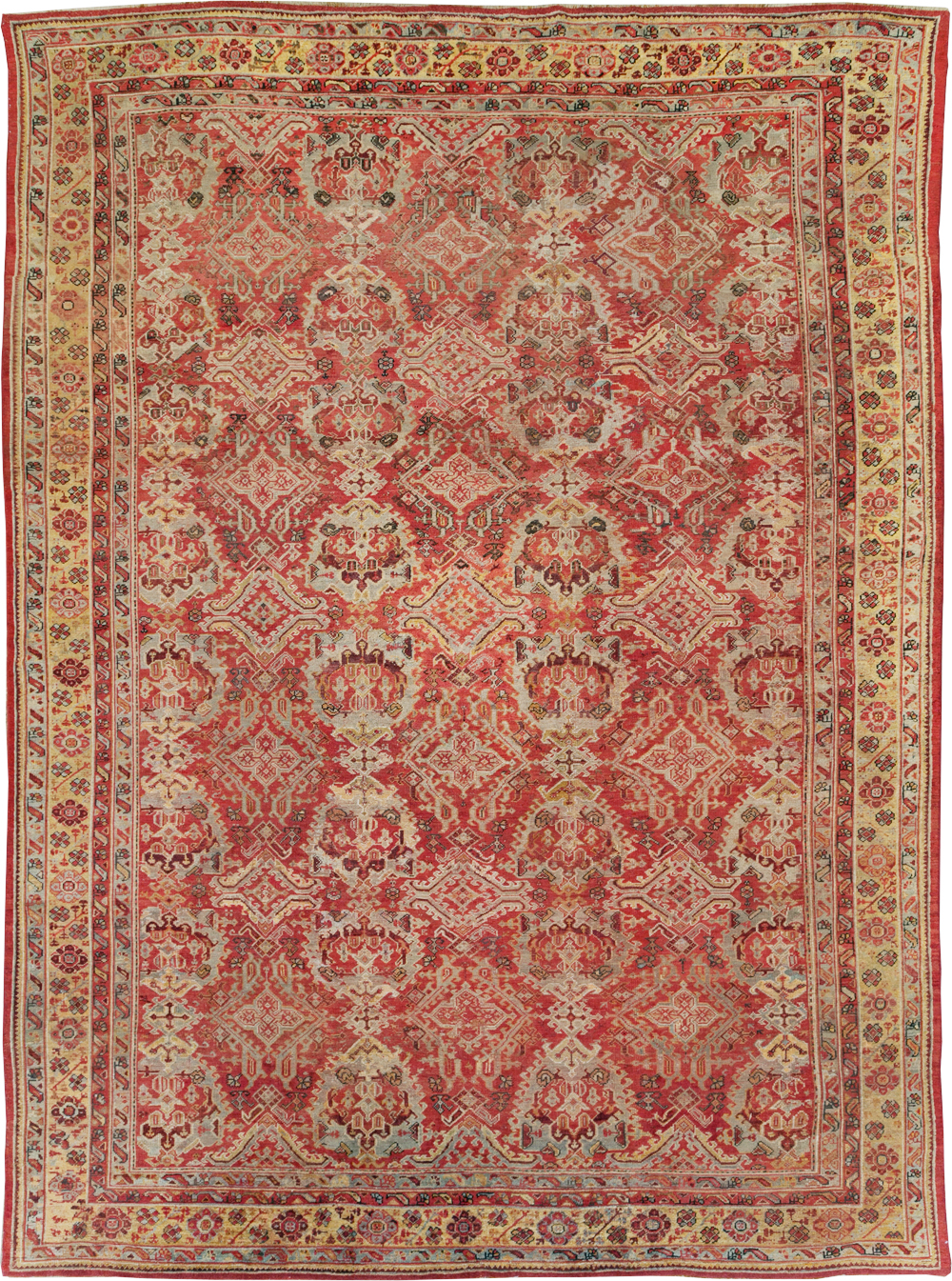 Antique Turkish Oushak Large Room Size Carpet, No.27944 - Galerie Shabab