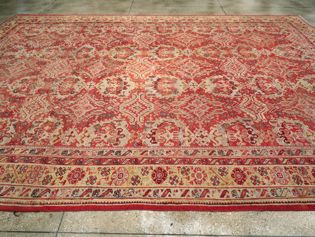 Antique Turkish Oushak Large Room Size Carpet, No.27944 - Galerie Shabab