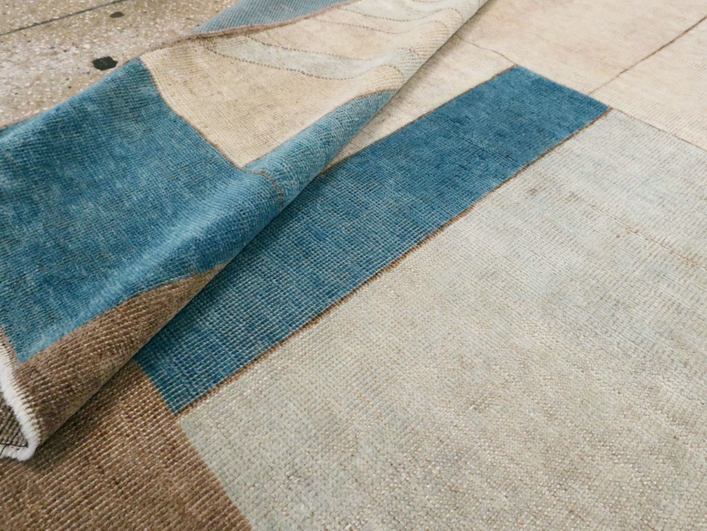 Vintage Turkish Anatolian Art Deco Accent Rug Inspired By Edward McKnight Kauffer, No.27948 - Galerie Shabab