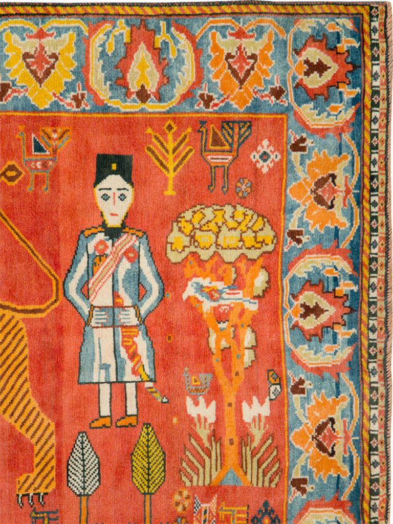 Vintage Persian Gabbeh Pictorial Rug, No.27971 - Galerie Shabab