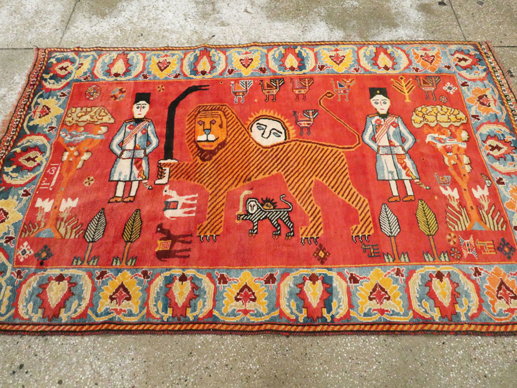 Vintage Persian Gabbeh Pictorial Rug, No.27971 - Galerie Shabab