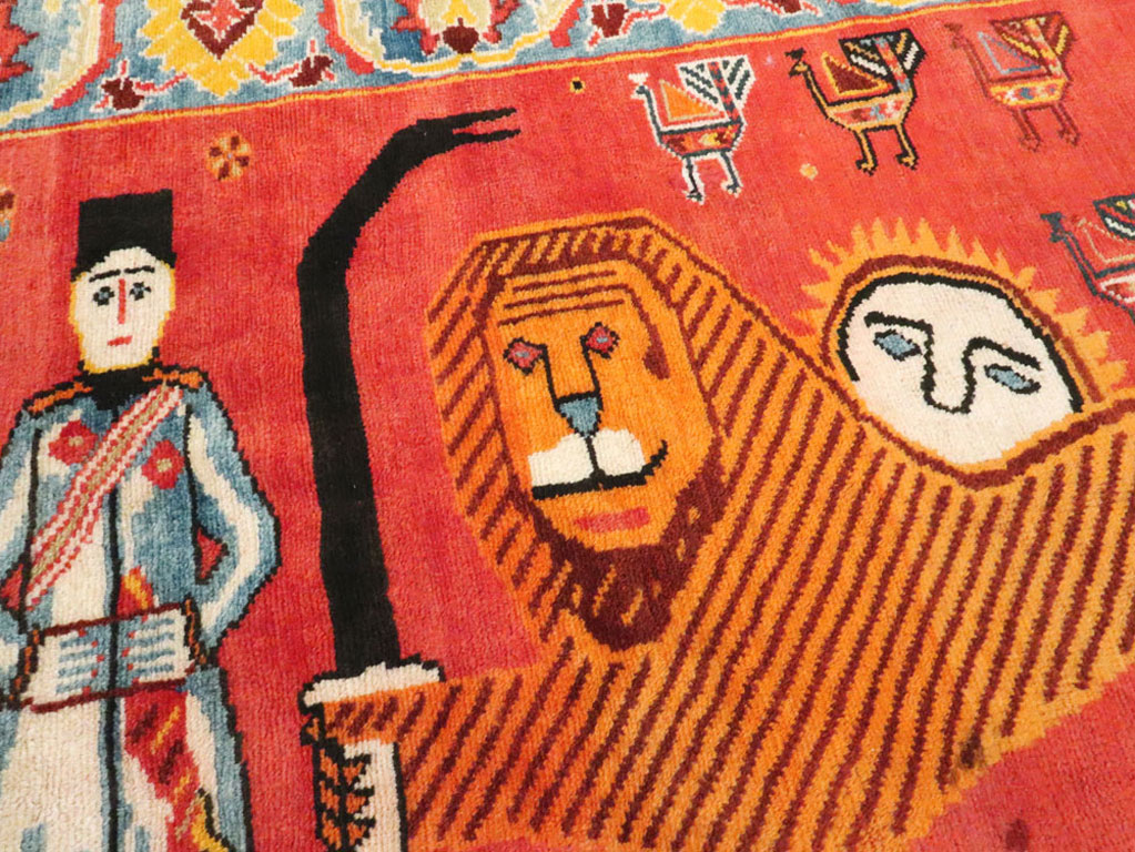 Vintage Persian Gabbeh Pictorial Rug, No.27971 - Galerie Shabab