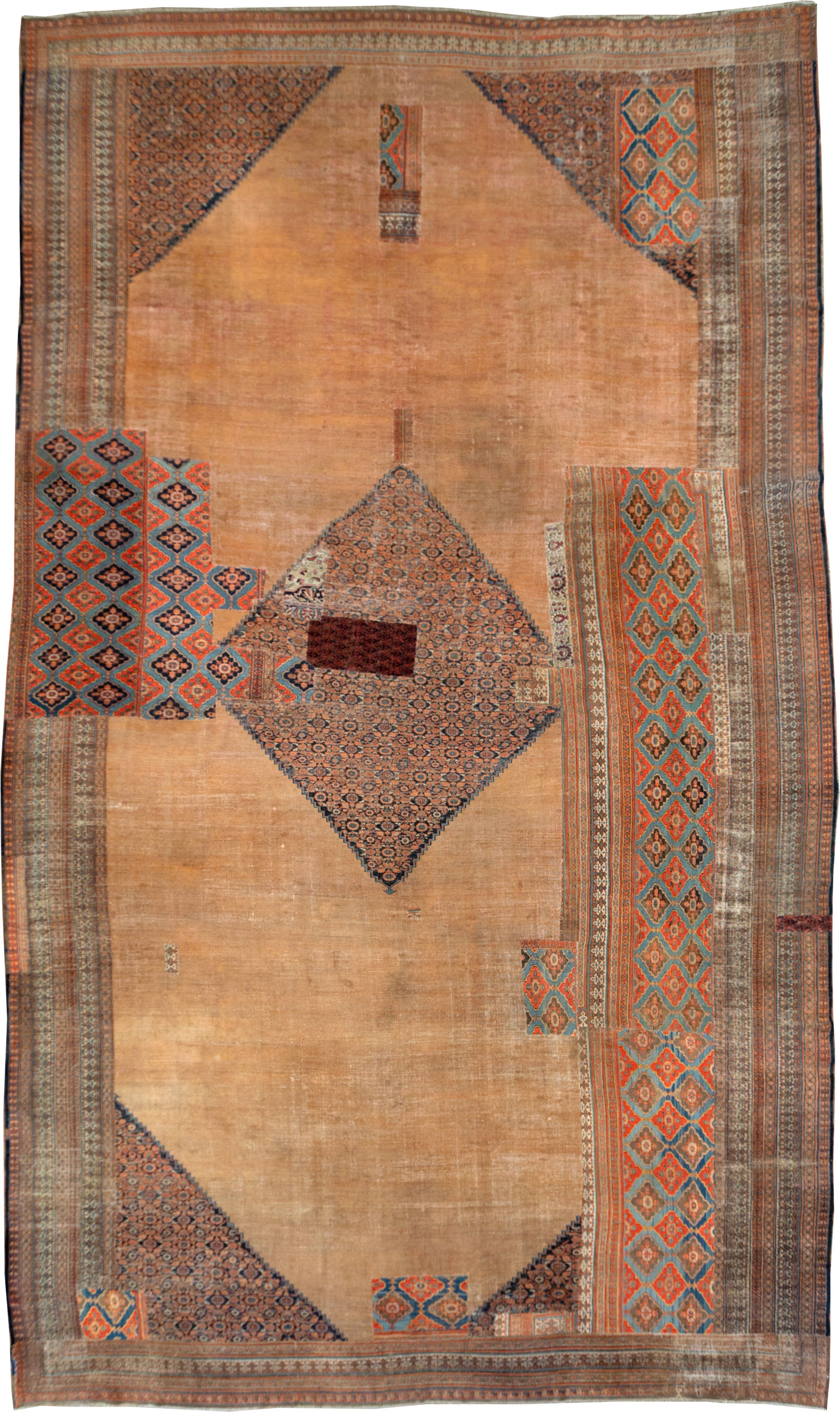 Antique Persian Mashad Patchwork Style Oversize Carpet, No.27974 - Galerie Shabab