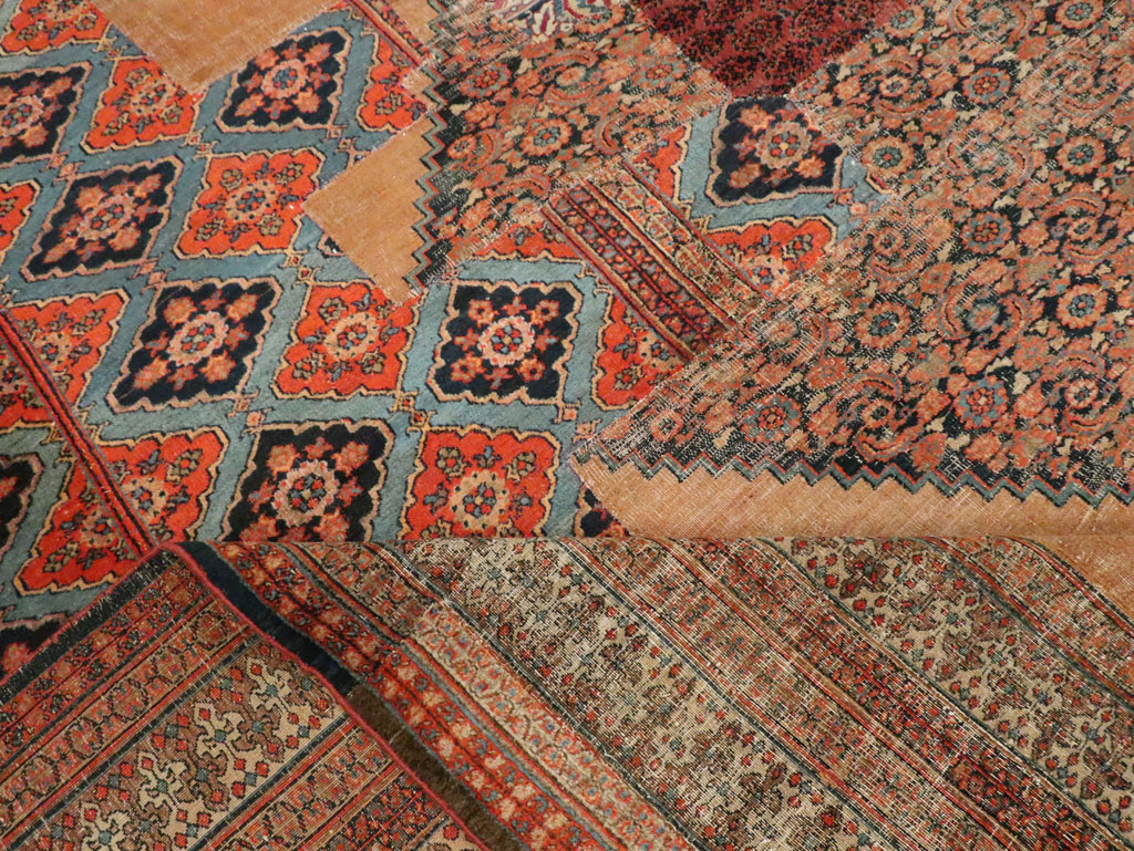 Antique Persian Mashad Patchwork Style Oversize Carpet, No.27974 - Galerie Shabab