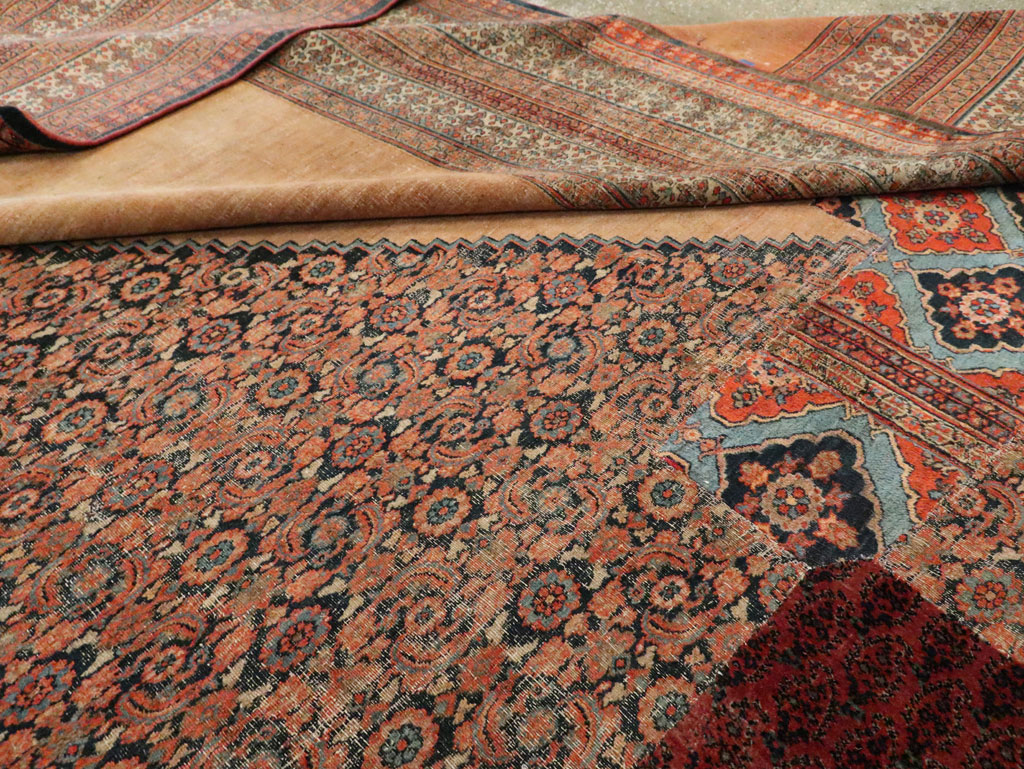 Antique Persian Mashad Patchwork Style Oversize Carpet, No.27974 - Galerie Shabab