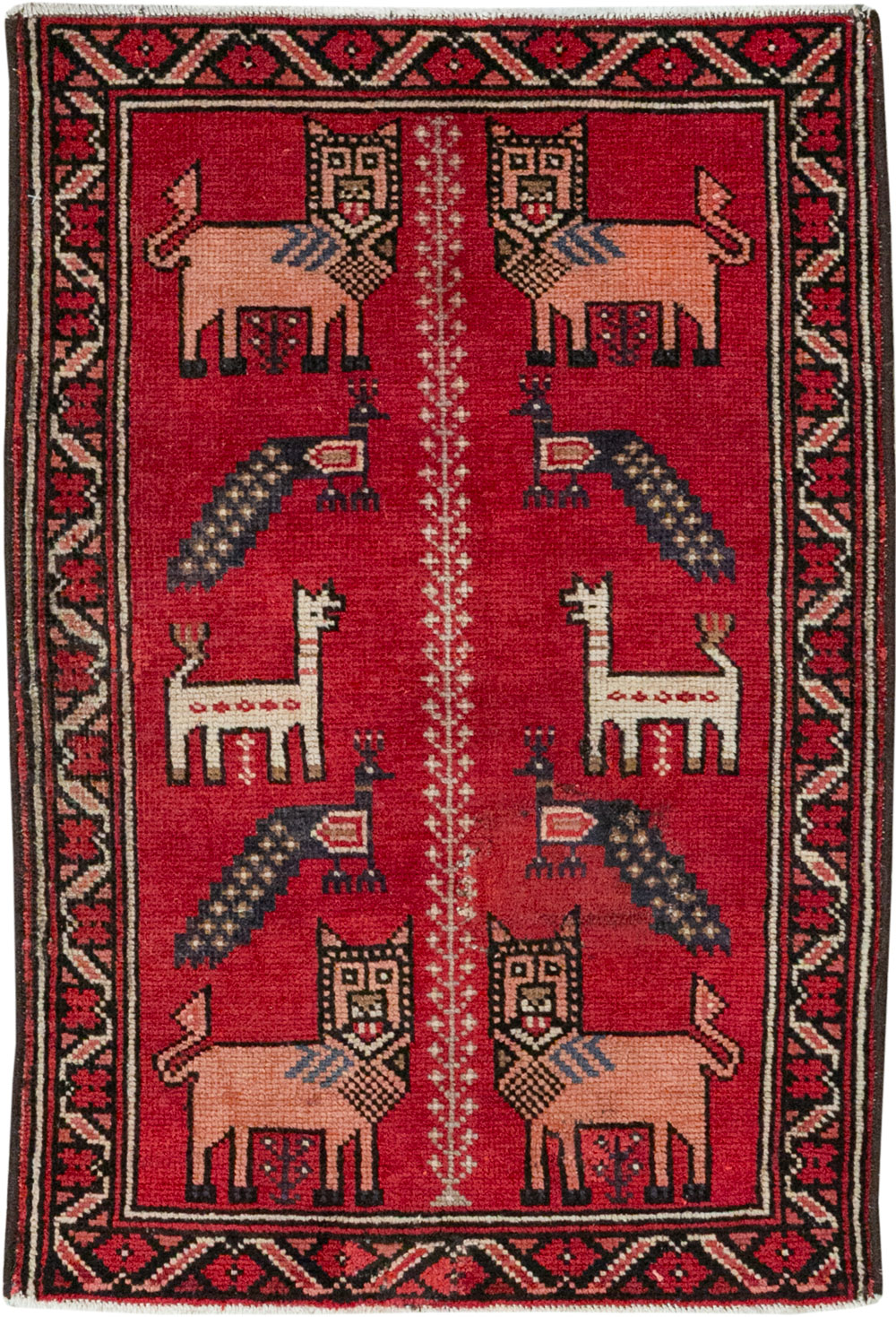 Vintage Persian Baluch Pictorial Rug, No.28001 - Galerie Shabab