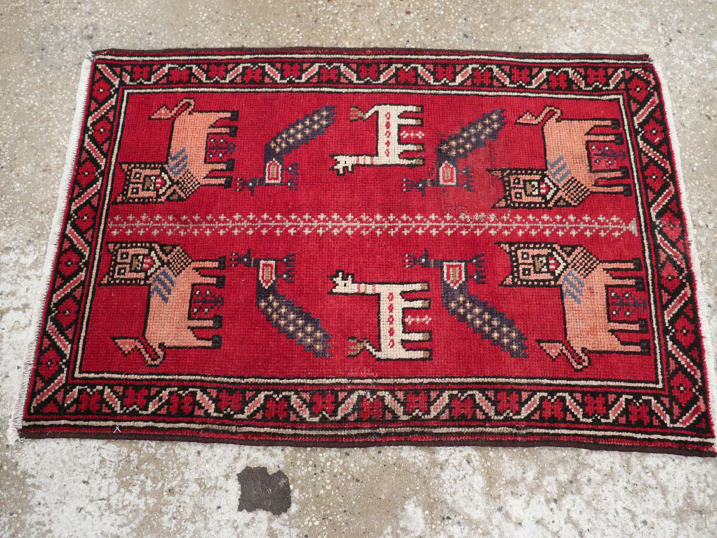 Vintage Persian Baluch Pictorial Rug, No.28001 - Galerie Shabab