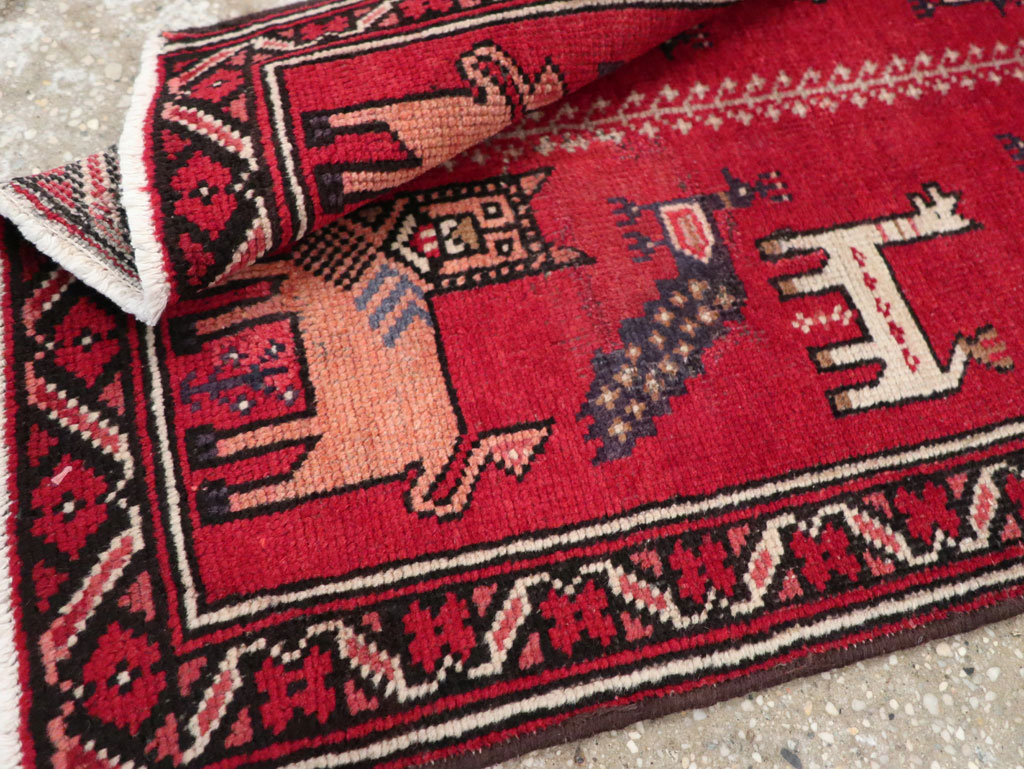 Vintage Persian Baluch Pictorial Rug, No.28001 - Galerie Shabab