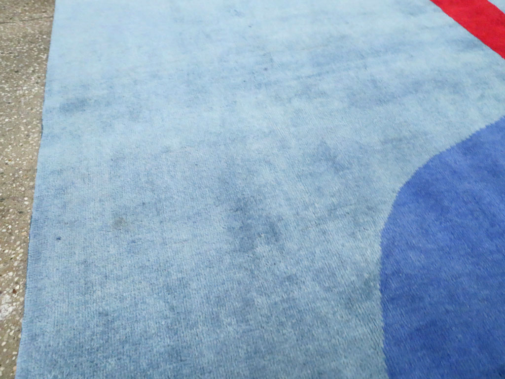 Vintage Persian Art Deco Inspired Mahal Accent Carpet, No.28002 - Galerie Shabab