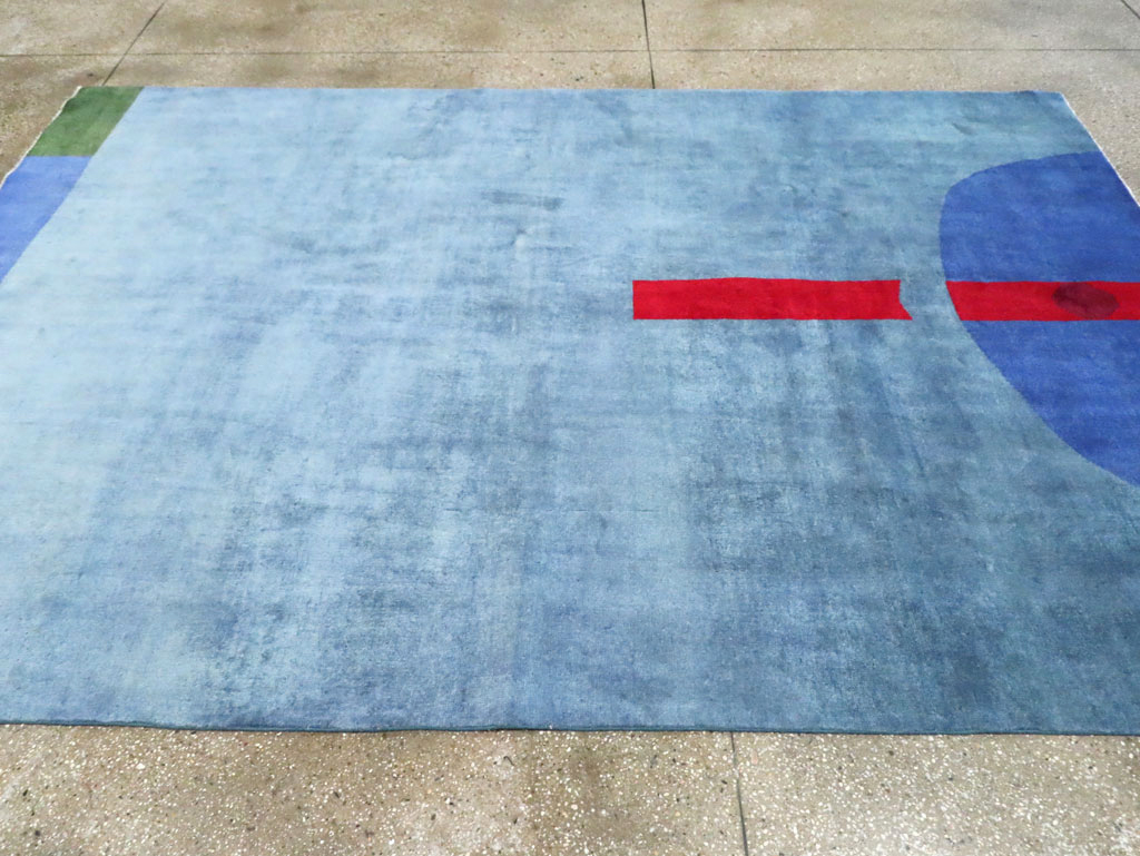 Vintage Persian Art Deco Inspired Mahal Accent Carpet, No.28002 - Galerie Shabab