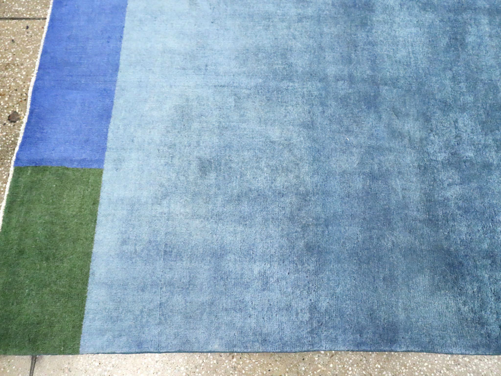 Vintage Persian Art Deco Inspired Mahal Accent Carpet, No.28002 - Galerie Shabab