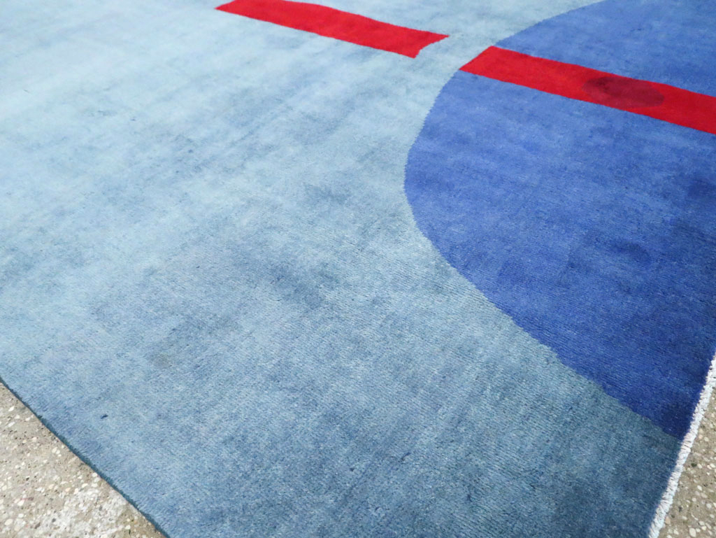 Vintage Persian Art Deco Inspired Mahal Accent Carpet, No.28002 - Galerie Shabab