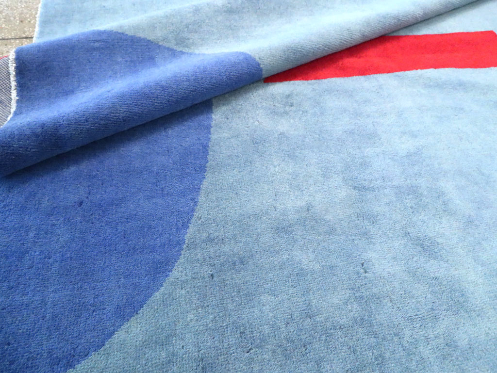 Vintage Persian Art Deco Inspired Mahal Accent Carpet, No.28002 - Galerie Shabab