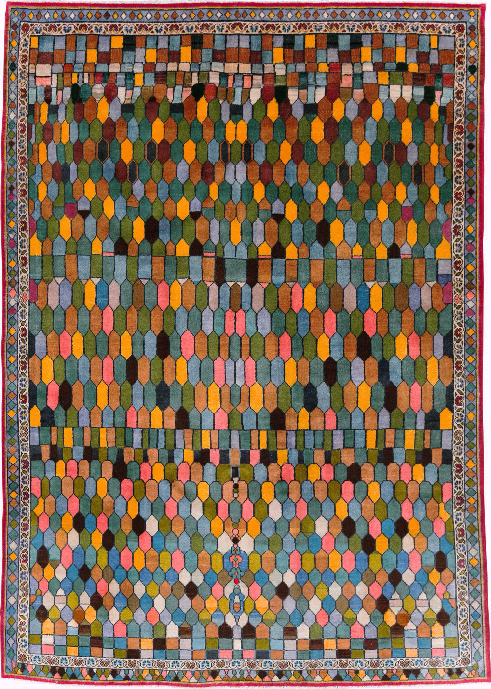 Vintage Persian Kashan Accent Rug, No.28004 - Galerie Shabab