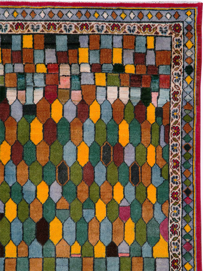 Vintage Persian Kashan Accent Rug, No.28004 - Galerie Shabab