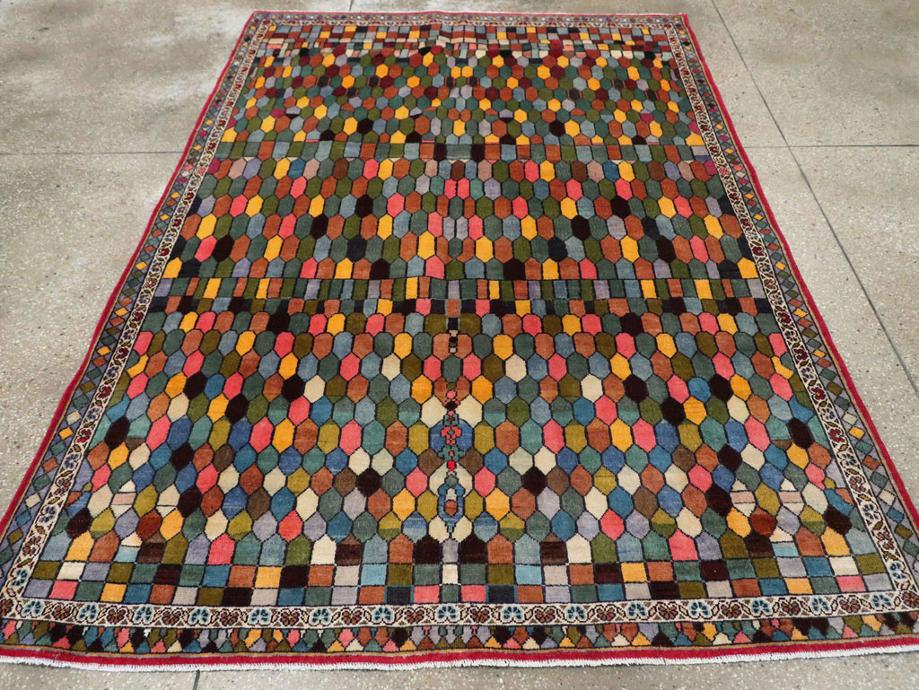 Vintage Persian Kashan Accent Rug, No.28004 - Galerie Shabab