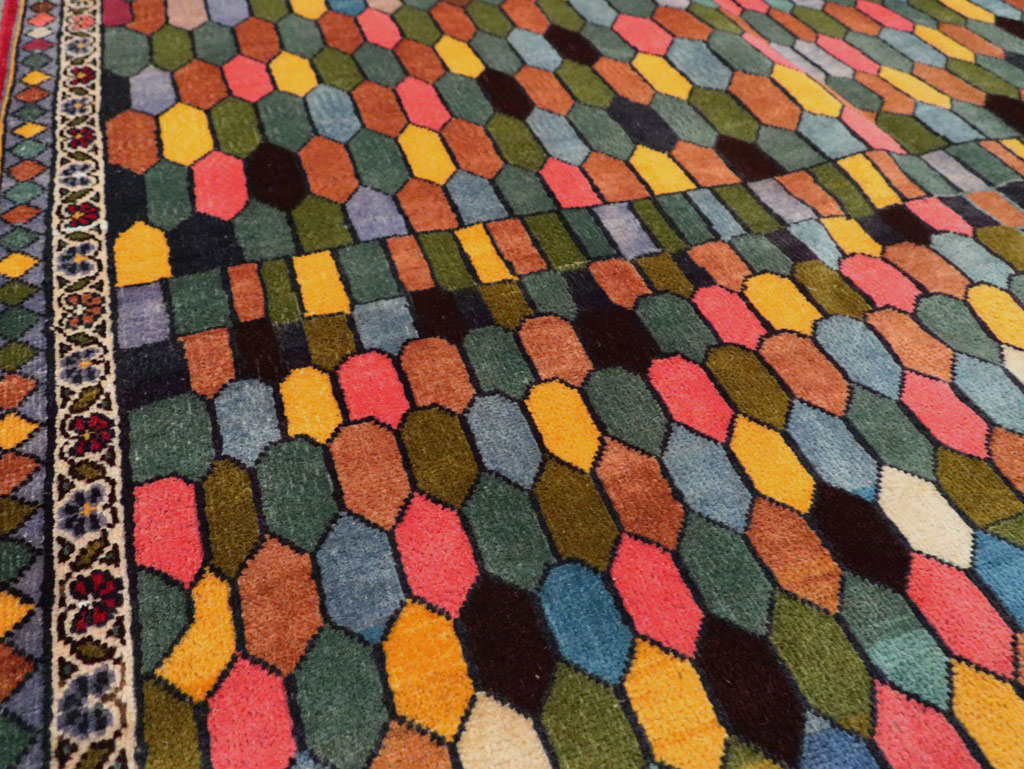 Vintage Persian Kashan Accent Rug, No.28004 - Galerie Shabab