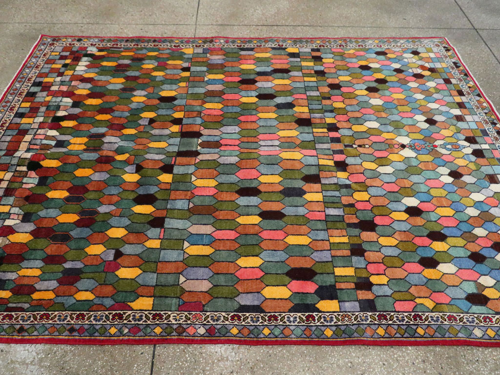 Vintage Persian Kashan Accent Rug, No.28004 - Galerie Shabab