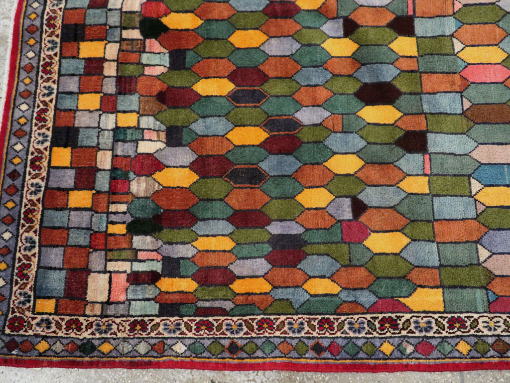 Vintage Persian Kashan Accent Rug, No.28004 - Galerie Shabab