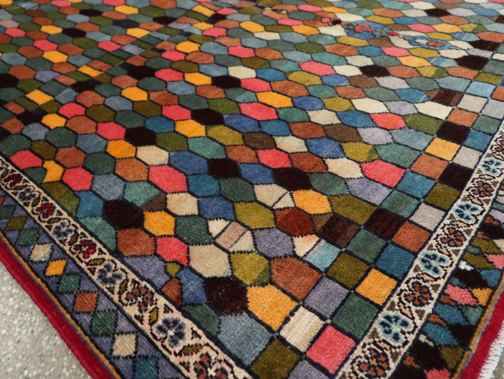 Vintage Persian Kashan Accent Rug, No.28004 - Galerie Shabab