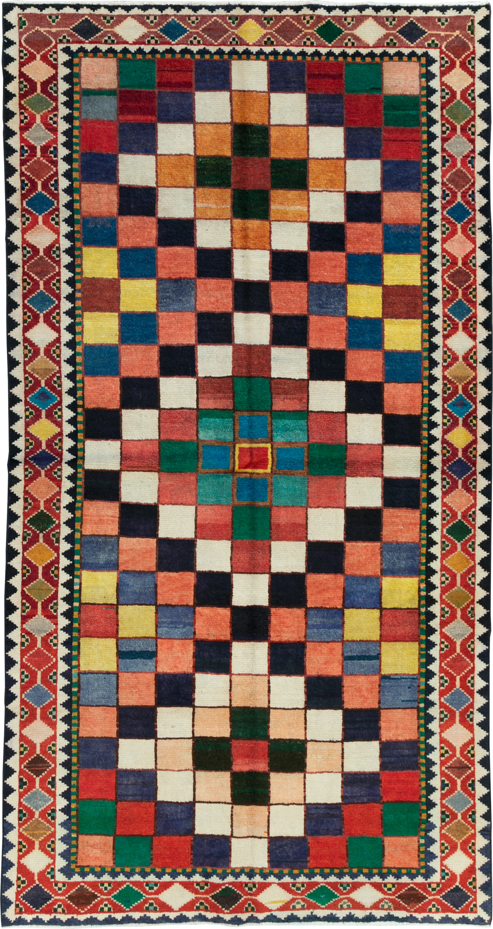 Vintage Persian Gabbeh Accent Rug (Pair: 1 of 2), No.28007 - Galerie Shabab