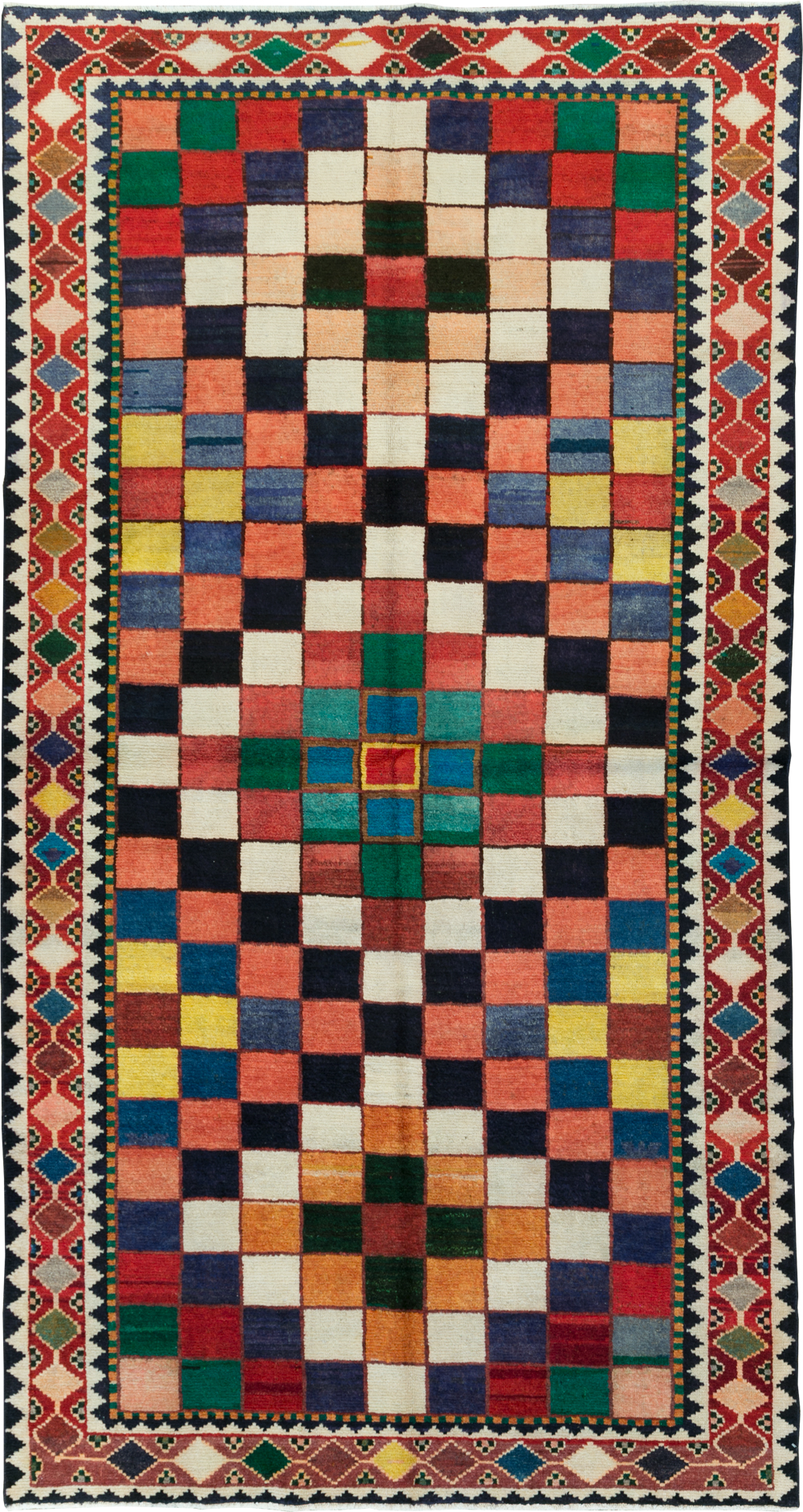 Vintage Persian Gabbeh Accent Rug (Pair: 1 of 2), No.28007 - Galerie Shabab