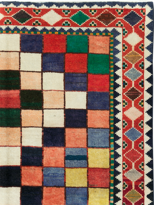 Vintage Persian Gabbeh Accent Rug (Pair: 1 of 2), No.28007 - Galerie Shabab