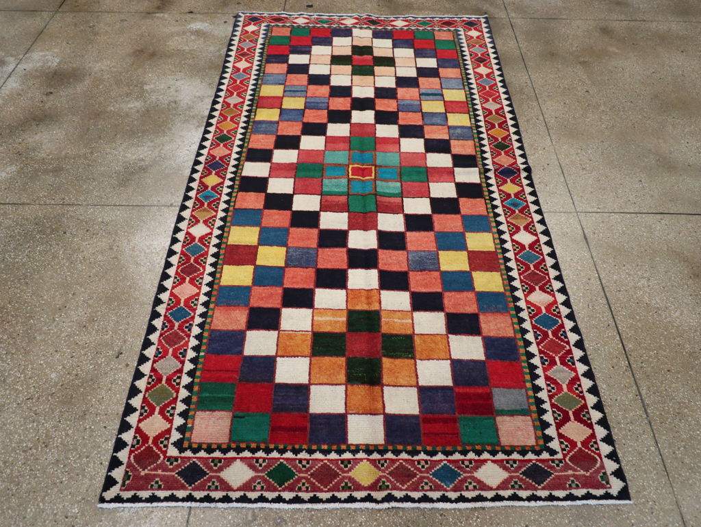 Vintage Persian Gabbeh Accent Rug (Pair: 1 of 2), No.28007 - Galerie Shabab