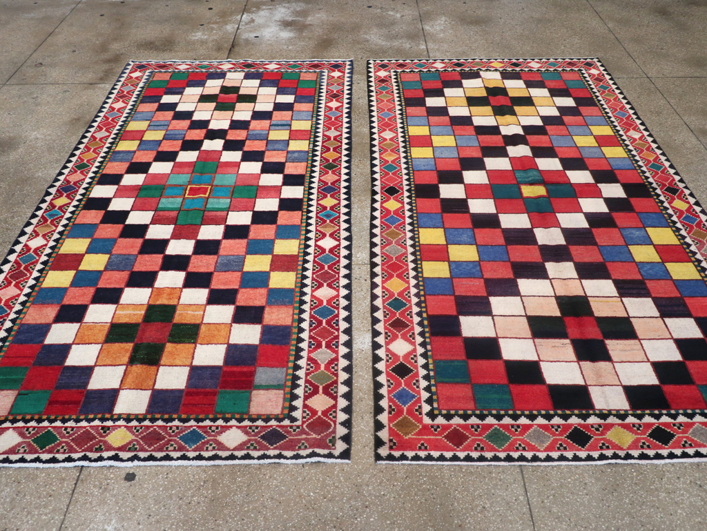 Vintage Persian Gabbeh Accent Rug (Pair: 1 of 2), No.28007 - Galerie Shabab