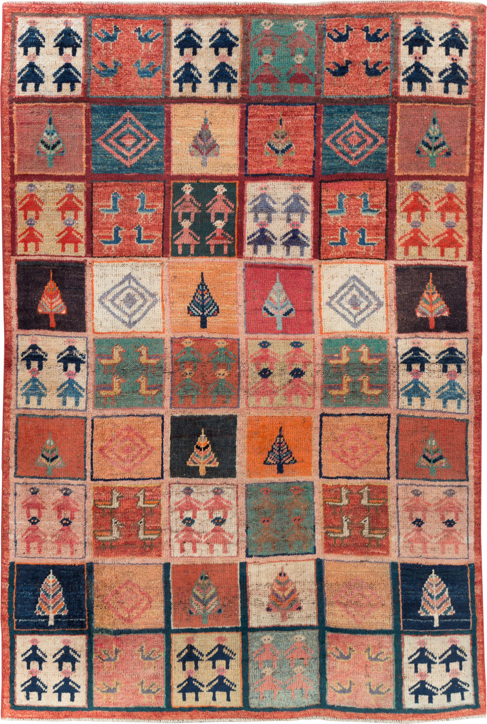 Vintage Persian Gabbeh Rug, No.28010 - Galerie Shabab
