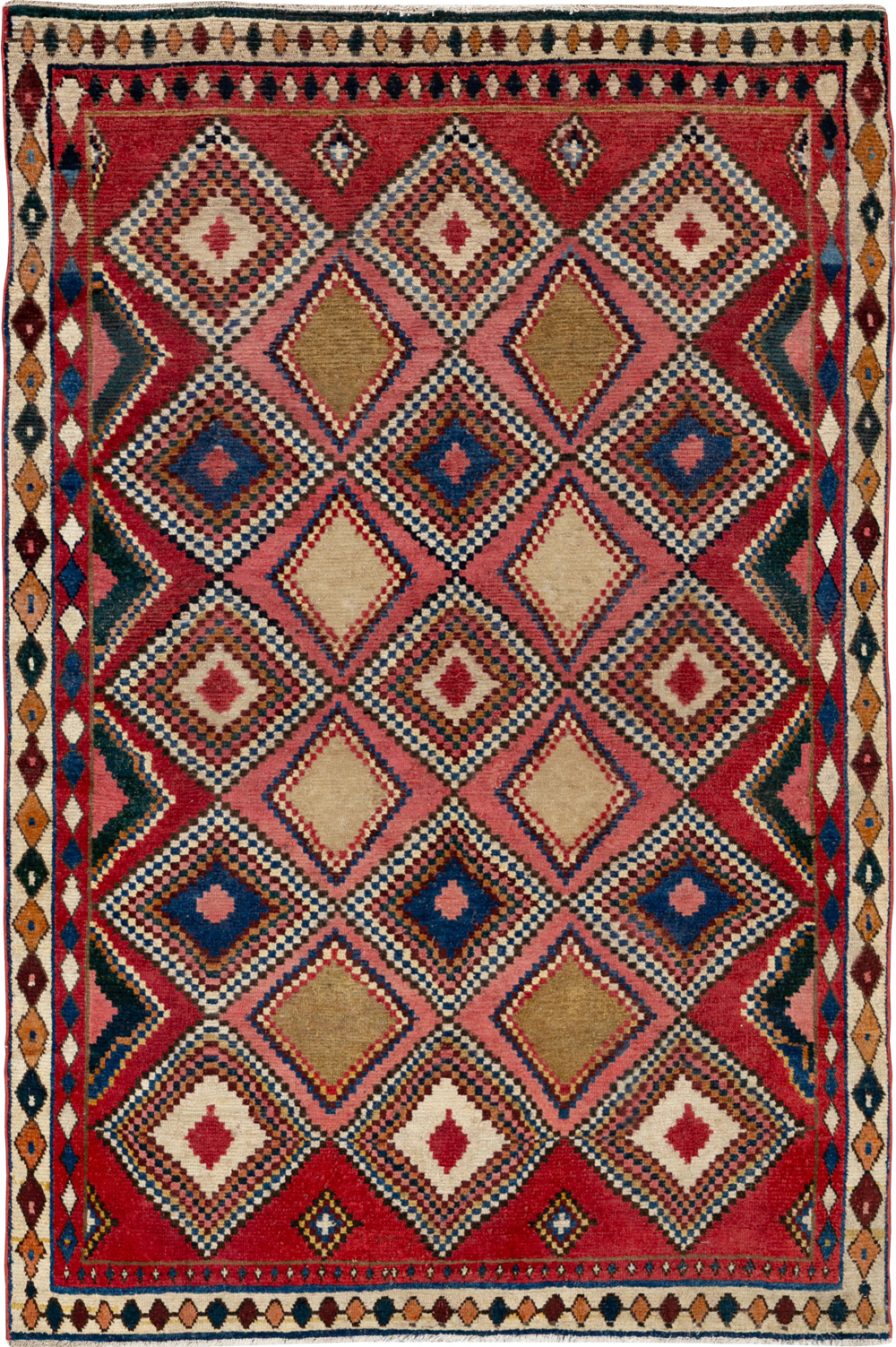 Antique Persian Gabbeh Accent Rug, No.28011 - Galerie Shabab