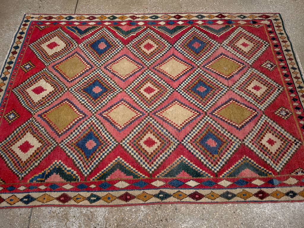 Antique Persian Gabbeh Accent Rug, No.28011 - Galerie Shabab
