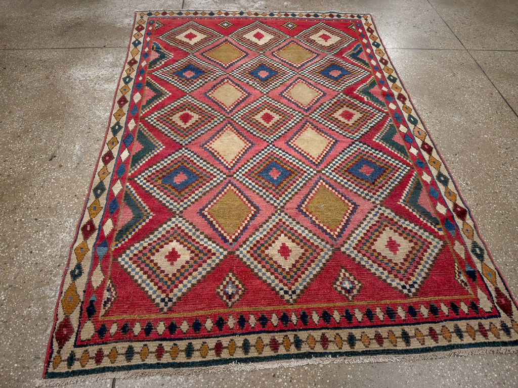 Antique Persian Gabbeh Accent Rug, No.28011 - Galerie Shabab