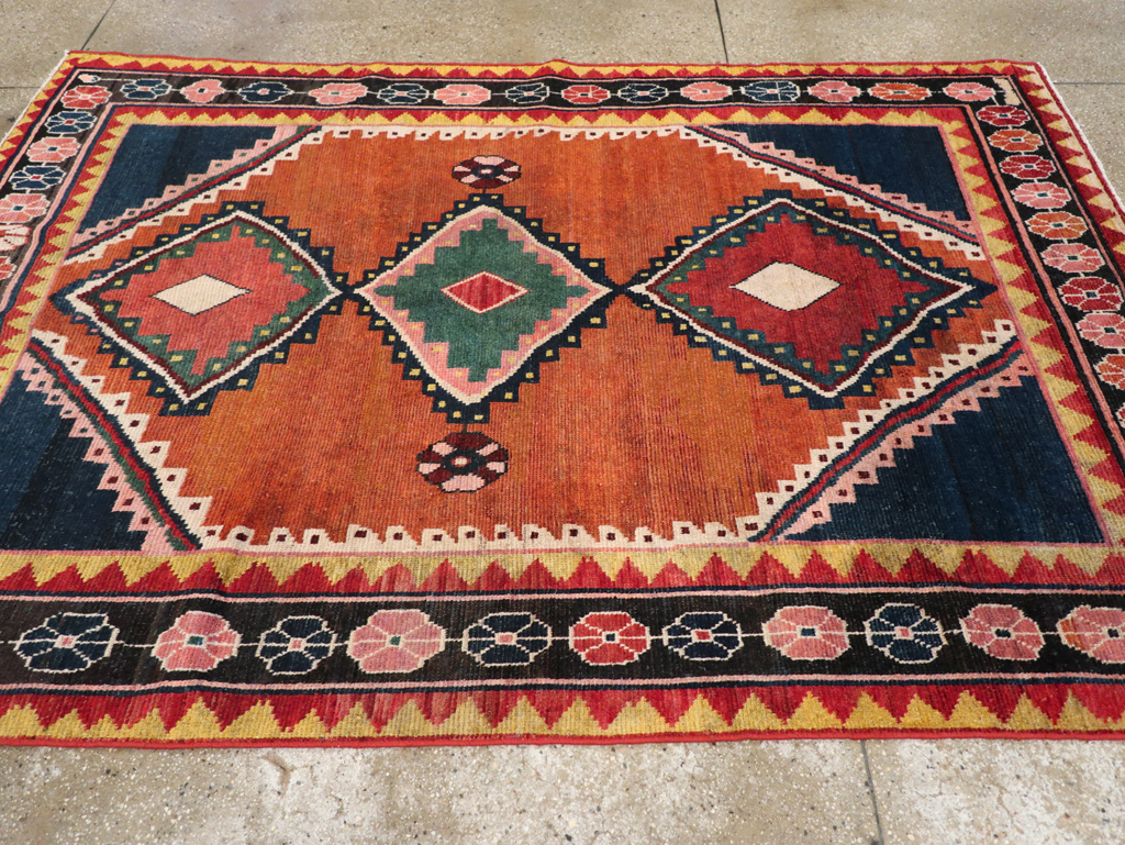 Vintage Persian Gabbeh Accent Rug, No.28012 - Galerie Shabab
