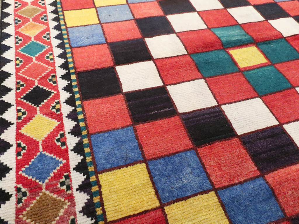 Vintage Persian Gabbeh Accent Rug (Pair: 2 of 2), No.28014 - Galerie Shabab