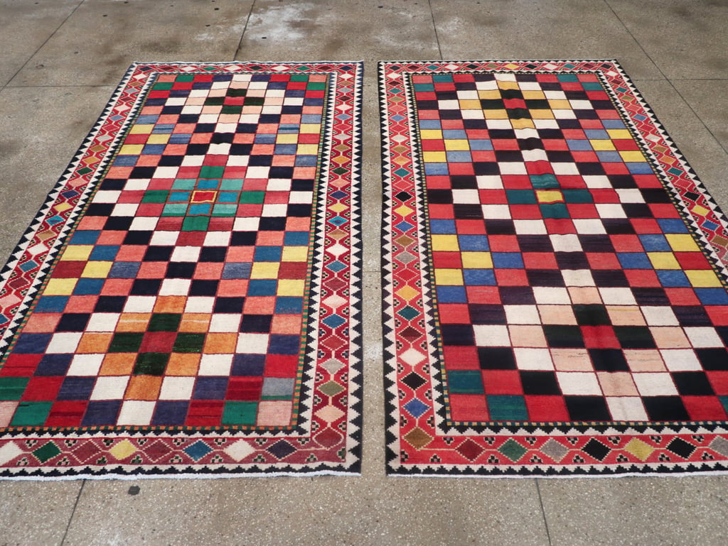 Vintage Persian Gabbeh Accent Rug (Pair: 2 of 2), No.28014 - Galerie Shabab