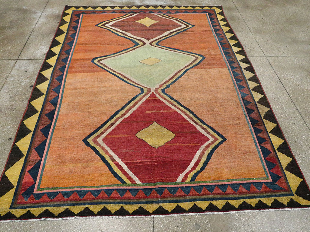 Vintage Persian Gabbeh Carpet, No.28015 - Galerie Shabab
