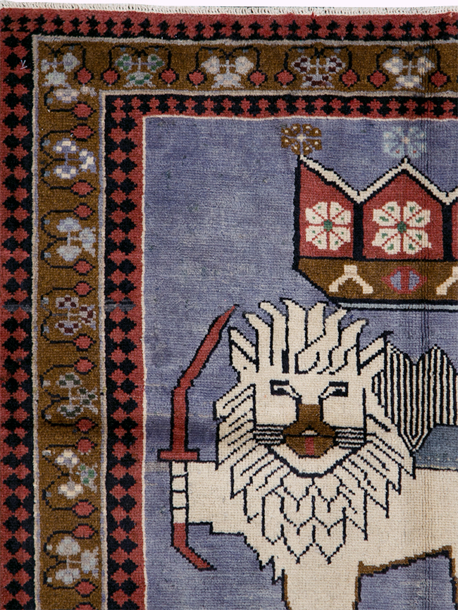 Vintage Pictorial Hamadan Rug, No.28020 - Galerie Shabab