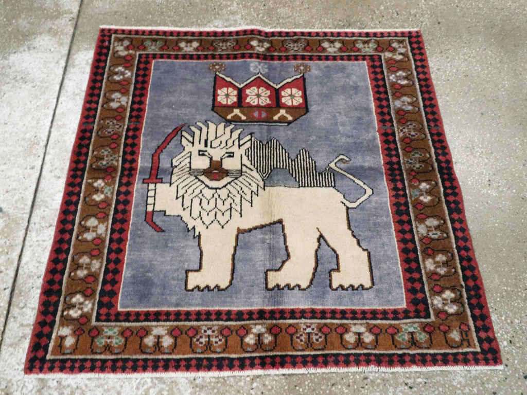 Vintage Pictorial Hamadan Rug, No.28020 - Galerie Shabab
