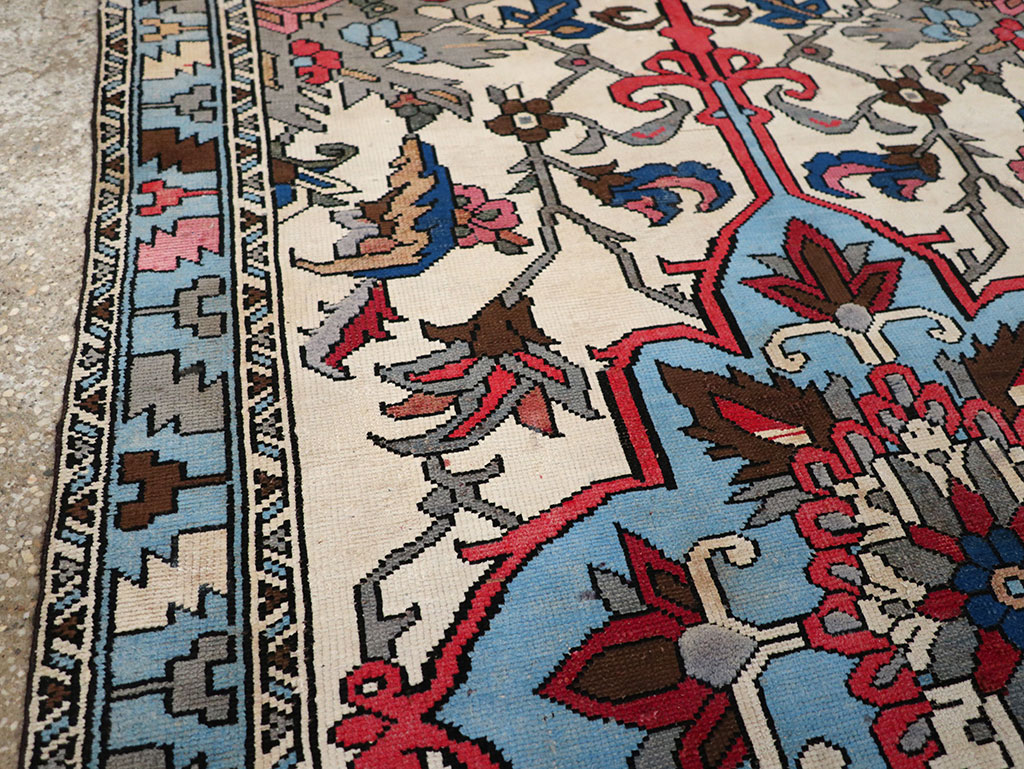 Vintage Persian Hamadan Throw Rug, No.28021 - Galerie Shabab