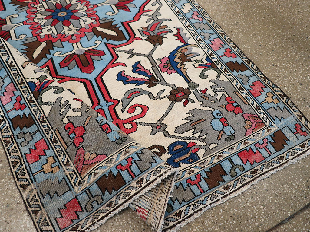 Vintage Persian Hamadan Throw Rug, No.28021 - Galerie Shabab