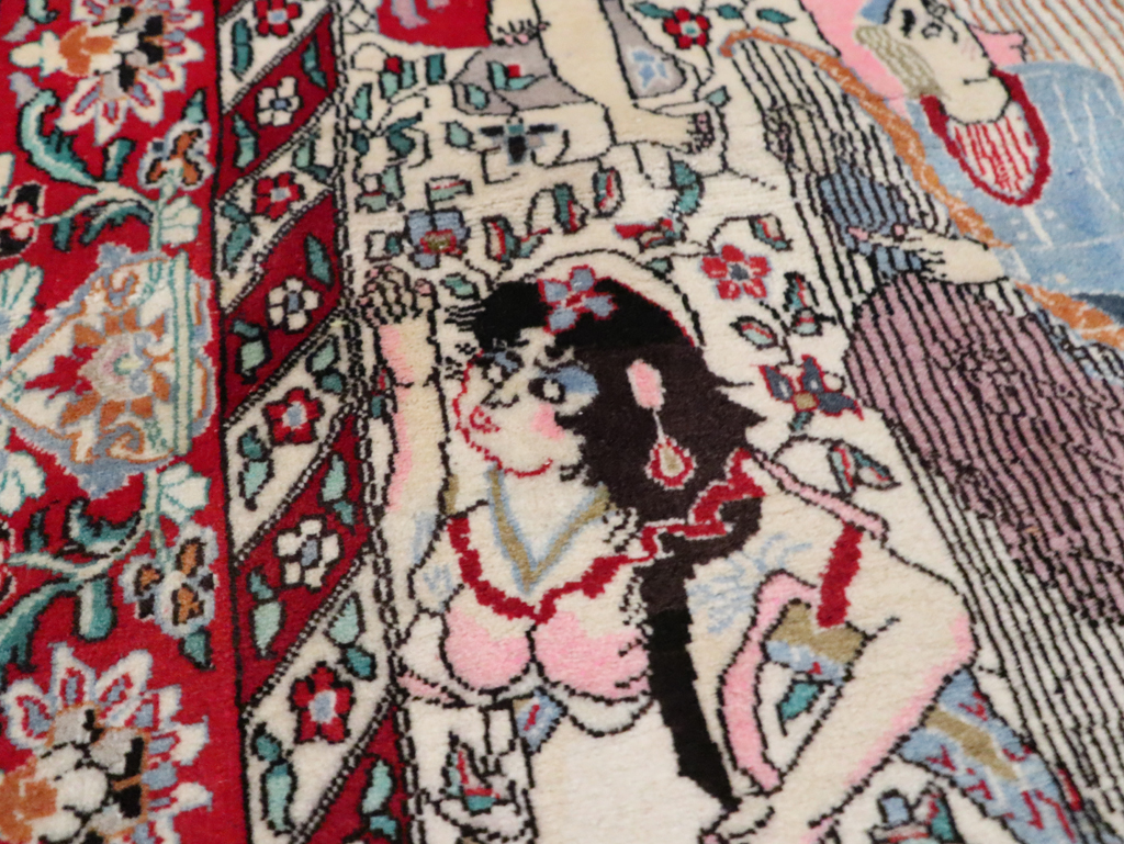 Vintage Pictorial Isfahan Rug, No.28025 - Galerie Shabab