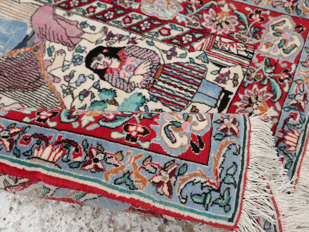Vintage Pictorial Isfahan Rug, No.28025 - Galerie Shabab