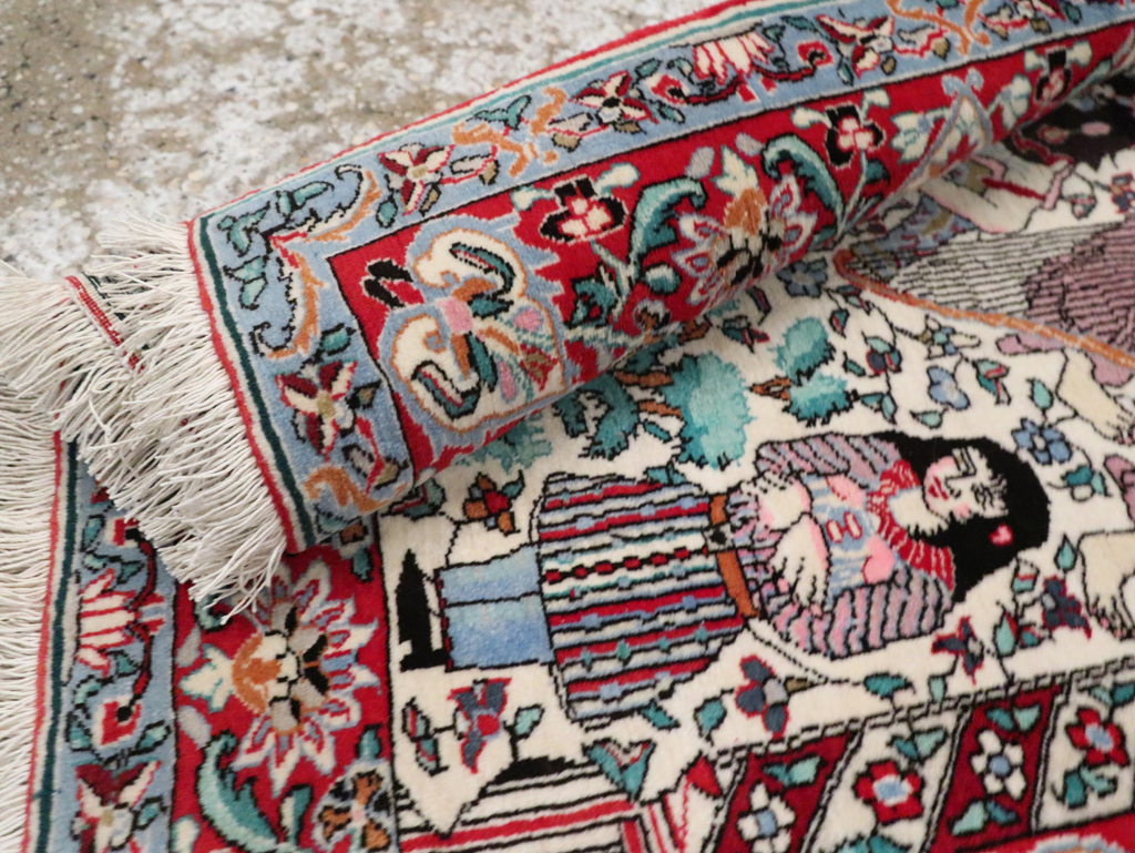 Vintage Pictorial Isfahan Rug, No.28025 - Galerie Shabab