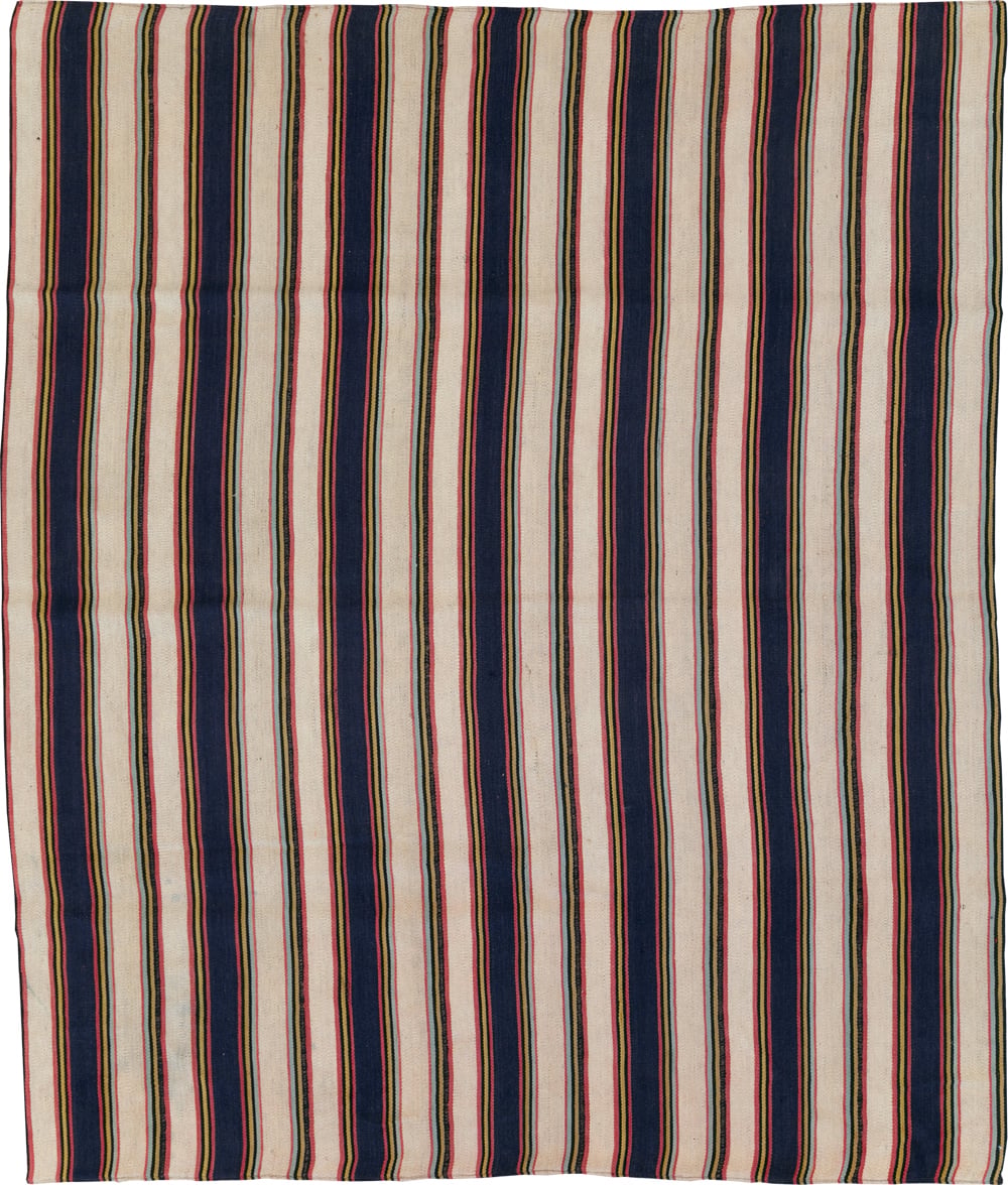 Vintage Persian Flatweave Kilim Small Room Size Carpet, No.28029 - Galerie Shabab