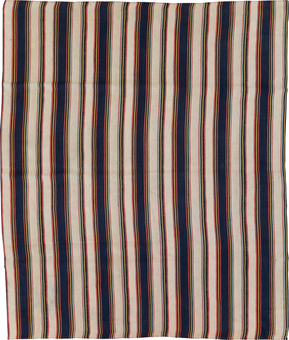 Vintage Persian Flatweave Kilim Small Room Size Carpet, No.28029 - Galerie Shabab